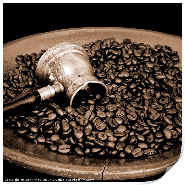 Arab copper coffee pot Print by Igor Krylov