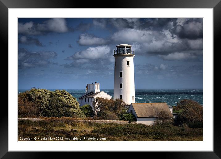 Portland Bill Lower Old Lighthouse Framed Mounted Print by Nicola Clark