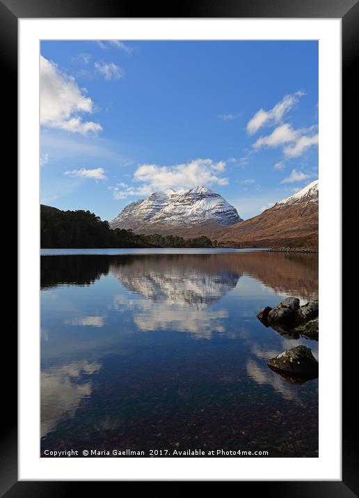 Liathach Reflections in Loch Clair Framed Mounted Print by Maria Gaellman