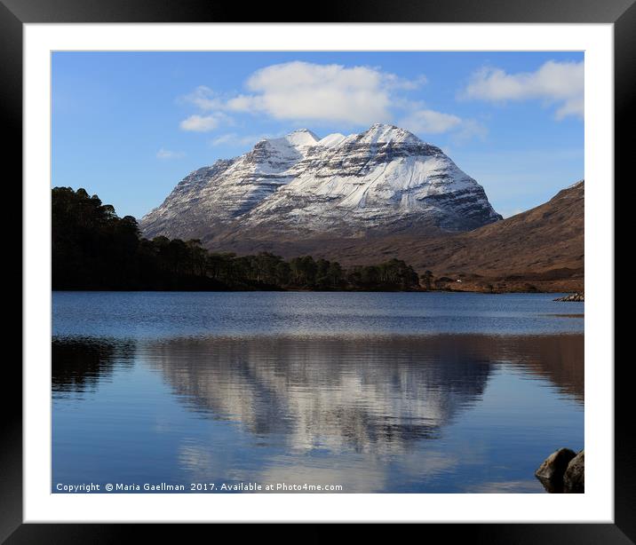 Liathach and Loch Clair Reflections in Panorama Framed Mounted Print by Maria Gaellman