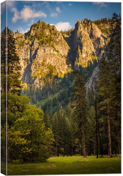 Sunlit Cathedral Spires, Yosemite Canvas Print by Gareth Burge Photography