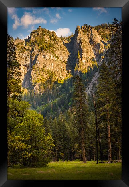 Sunlit Cathedral Spires, Yosemite Framed Print by Gareth Burge Photography