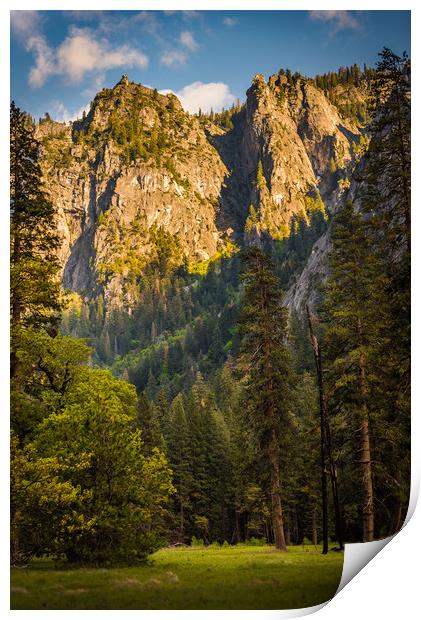 Sunlit Cathedral Spires, Yosemite Print by Gareth Burge Photography