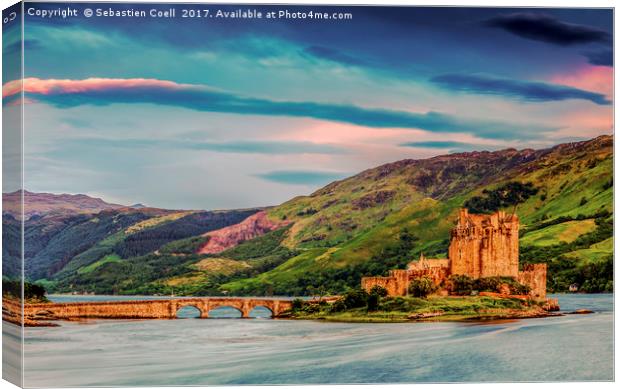 Eilean Donan castle on the Scottish Highlands Canvas Print by Sebastien Coell