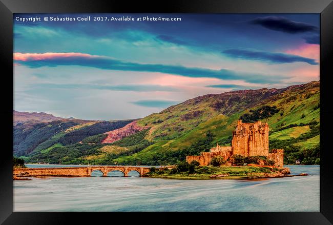 Eilean Donan castle on the Scottish Highlands Framed Print by Sebastien Coell