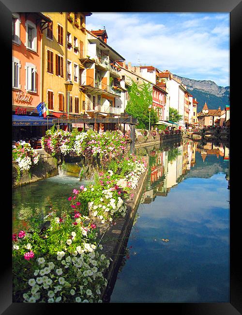 Annecy Flowers Framed Print by Gary Miles