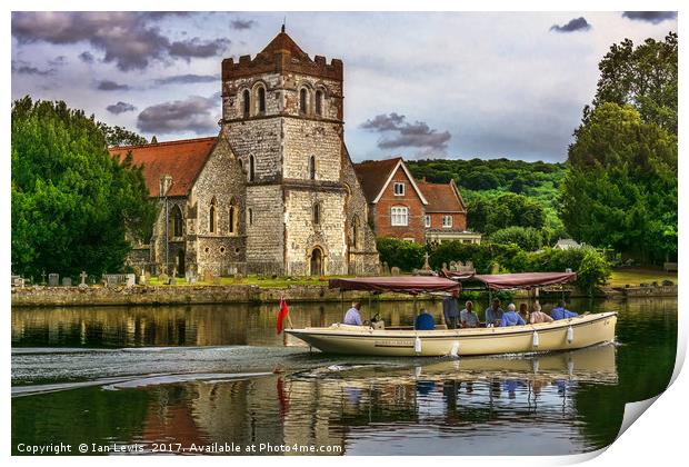 On The Thames At Bisham Print by Ian Lewis