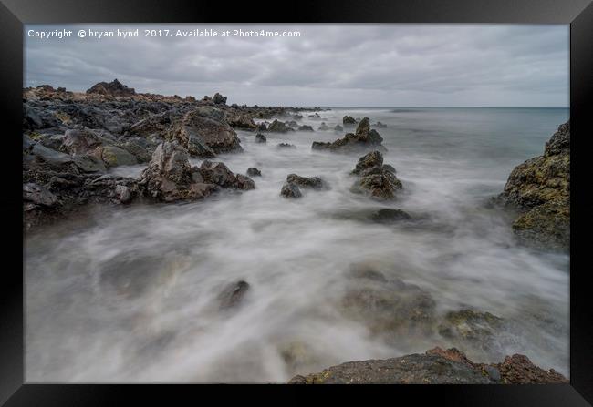 Lanzarote Seascape Framed Print by bryan hynd