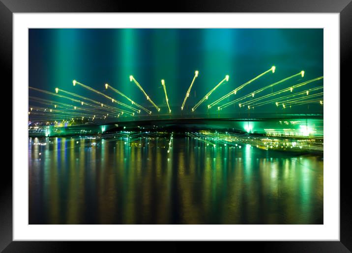 Bonn at night on the Rhine  Framed Mounted Print by Dagmar Giers