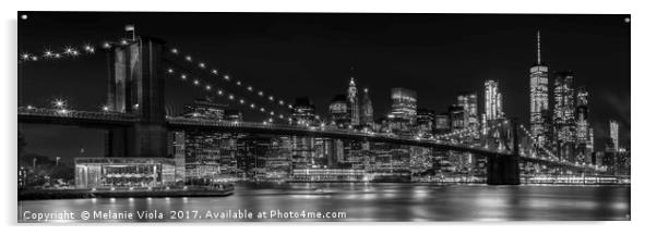 MANHATTAN SKYLINE Nightly Impressions | Panoramic  Acrylic by Melanie Viola
