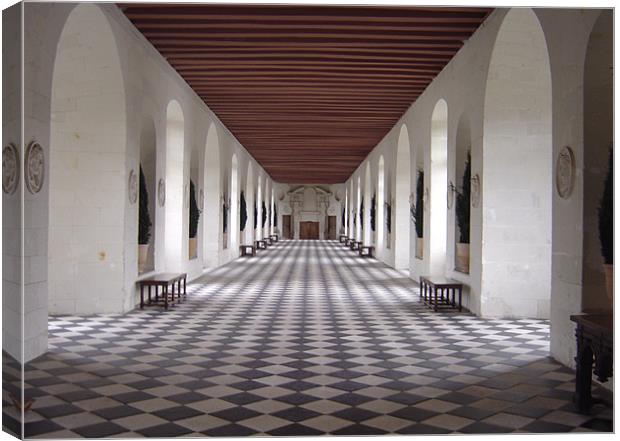 Gallery in Chateau Chenonceau Canvas Print by Elan Tanzer