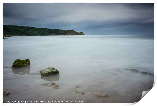 Cayton Bay Johnny Flintons Harbour Print by Angie Morton