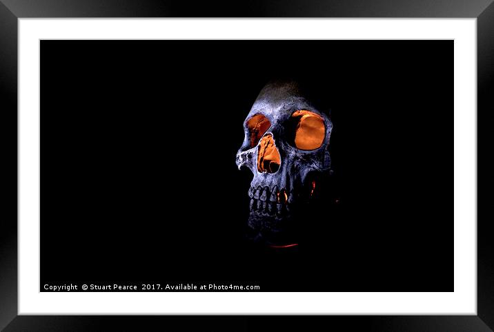Halloween skull.  Framed Mounted Print by Stuart Pearce