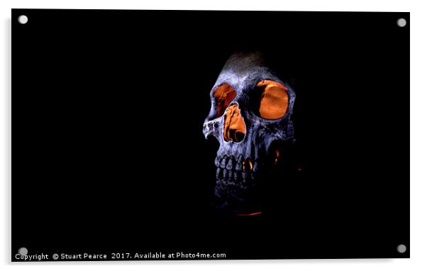 Halloween skull.  Acrylic by Stuart Pearce