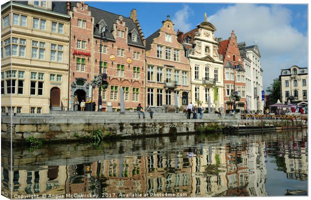 Guildhouses in historic city of Ghent in Belgium Canvas Print by Angus McComiskey