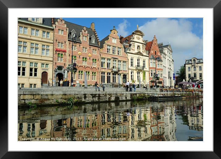 Guildhouses in historic city of Ghent in Belgium Framed Mounted Print by Angus McComiskey
