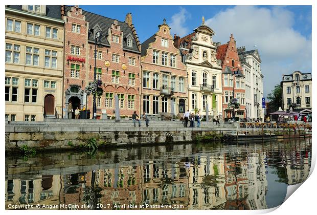 Guildhouses in historic city of Ghent in Belgium Print by Angus McComiskey