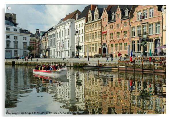 On the River Leie in Ghent, Belgium Acrylic by Angus McComiskey