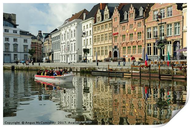 On the River Leie in Ghent, Belgium Print by Angus McComiskey