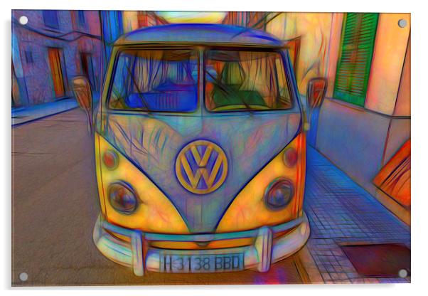 VW Split Screen Acrylic by Perry Johnson