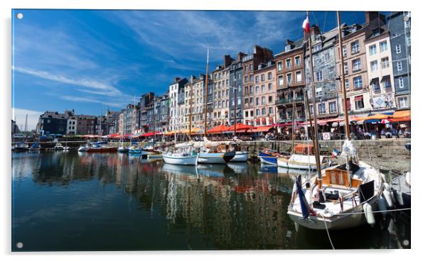 Honfleur town France Acrylic by Leighton Collins