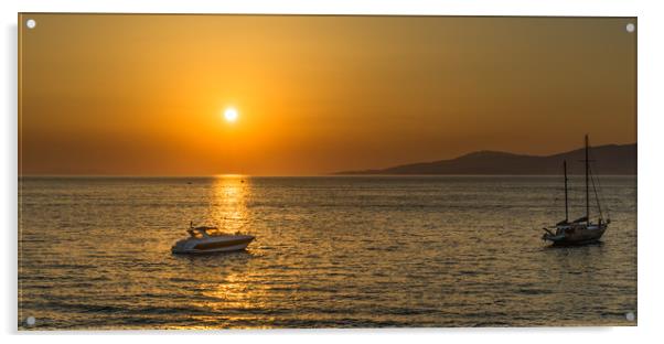 Mykonos Sunsetting Acrylic by Naylor's Photography