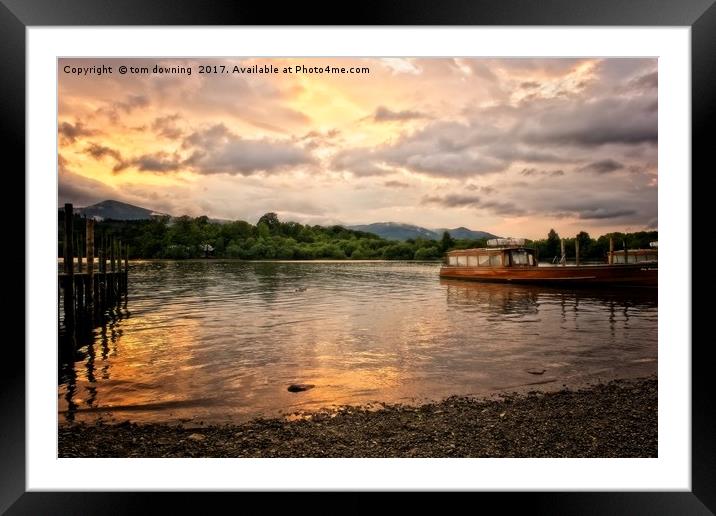 Tranquility by the Lake Framed Mounted Print by tom downing