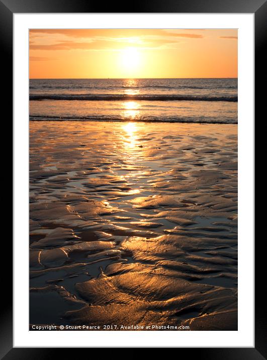 Sunrise over Filey Beach Sands Framed Mounted Print by Stuart Pearce