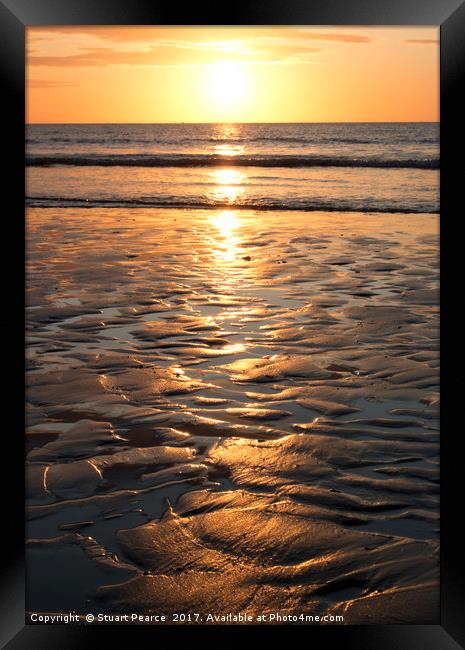 Sunrise over Filey Beach Sands Framed Print by Stuart Pearce