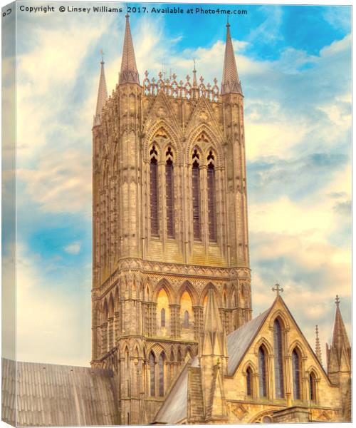 Central Tower of Lincoln Cathedral Canvas Print by Linsey Williams
