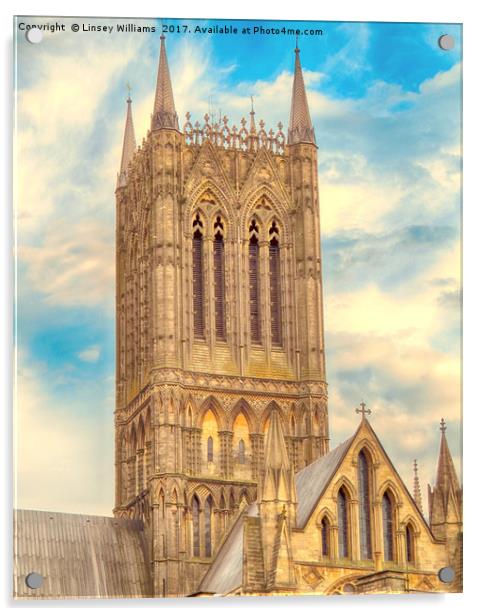 Central Tower of Lincoln Cathedral Acrylic by Linsey Williams