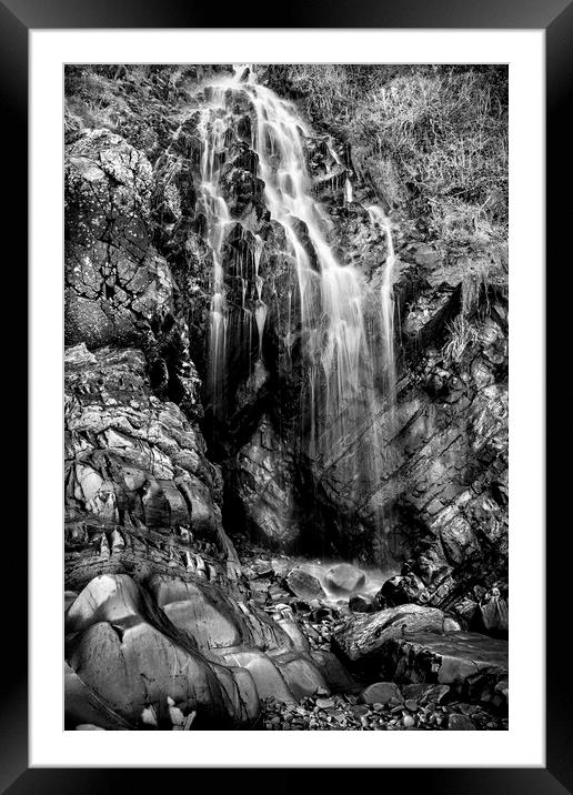 Gentle Cascade Framed Mounted Print by David Hare