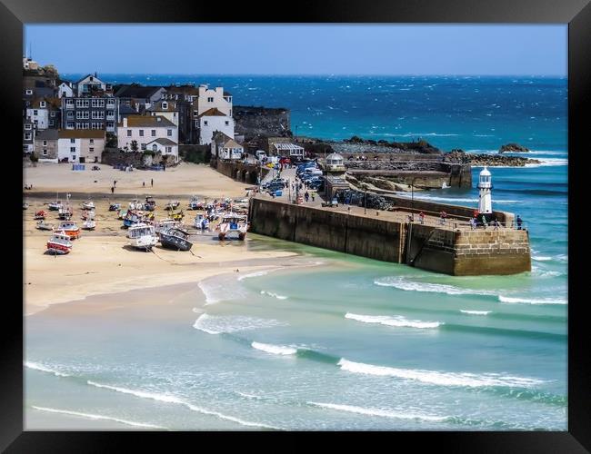Majestic Tides of St Ives Framed Print by Beryl Curran