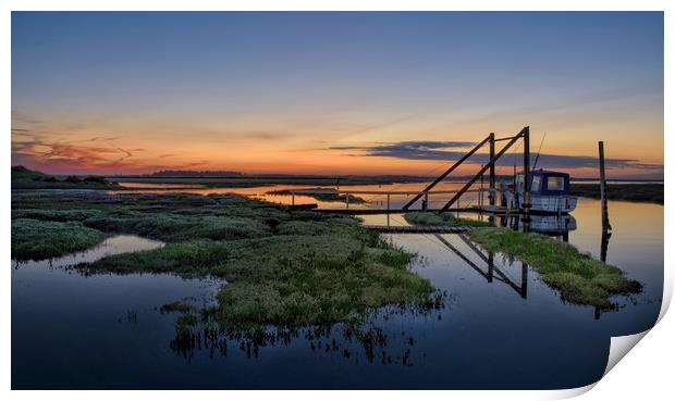 After the sunset at Thornham in Norfolk Print by Gary Pearson