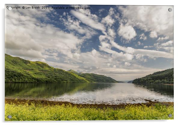 Loch Long from Ardgartan Acrylic by Len Brook