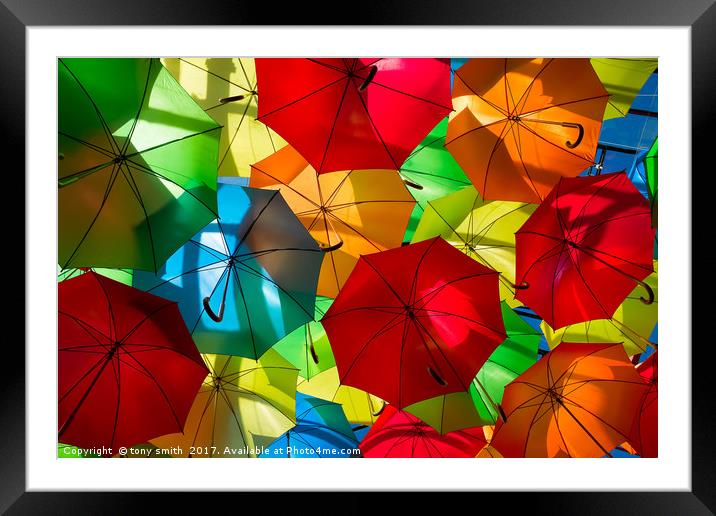 Under my Umbrella  Framed Mounted Print by tony smith