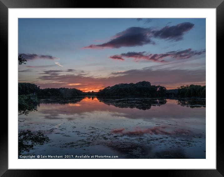 Purple Sunset over Water Framed Mounted Print by Iain Merchant