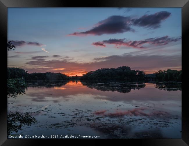 Purple Sunset over Water Framed Print by Iain Merchant