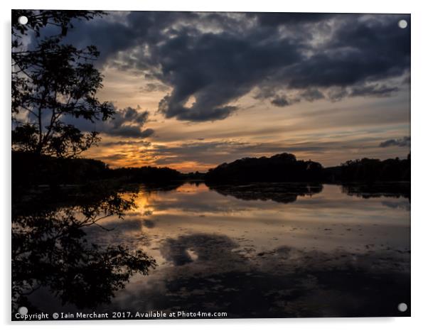 Sunset over Swithland Acrylic by Iain Merchant