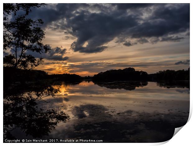Sunset over Swithland Print by Iain Merchant