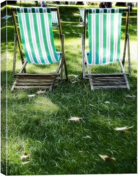 Deck Chairs Canvas Print by David French