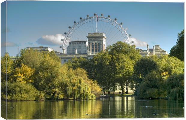 London Eye from St James Park Canvas Print by David French