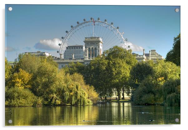 London Eye from St James Park Acrylic by David French