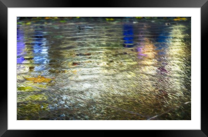 Reflections in the fountain Fractals Framed Mounted Print by David French