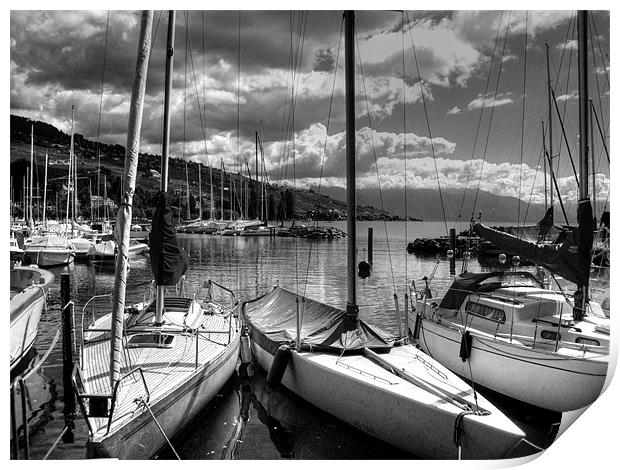 Lake Geneva Boats Print by Gary Miles