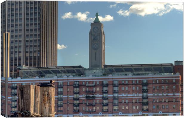 Oxo Tower and admirer Canvas Print by Chris Day