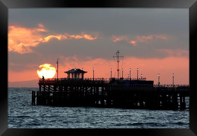 End of the pier fisherman Framed Print by Tony Bates
