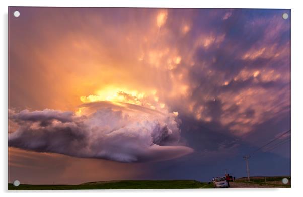 Super-cell Sunset, South Dakota Acrylic by John Finney