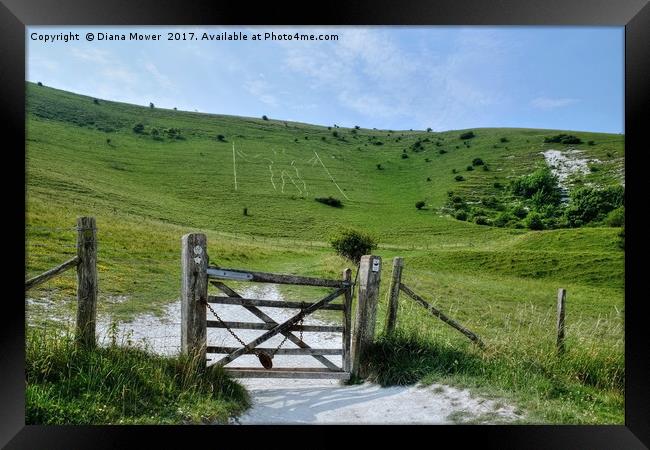 The Long Man of Wilmington Framed Print by Diana Mower