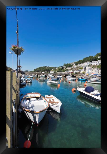Boats at Looe in Cornwall Framed Print by Terri Waters